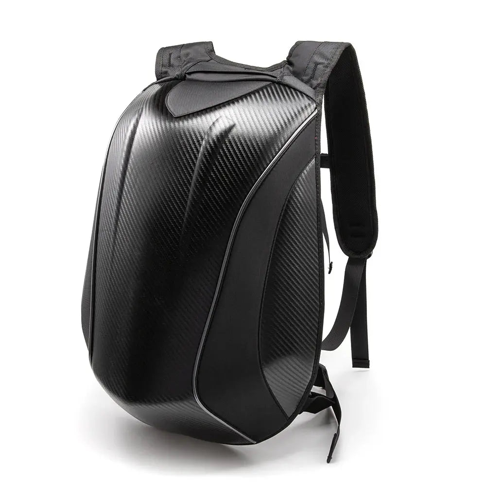 Motorcycle Backpack – Waterproof Hard Shell, Large Capacity, Carbon Fiber Style LanRider