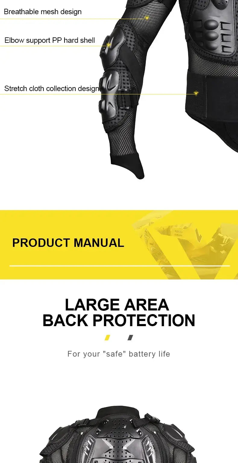 Motorcycle Armor Jacket – Racing Protective Gear for Motocross & ATV LanRider