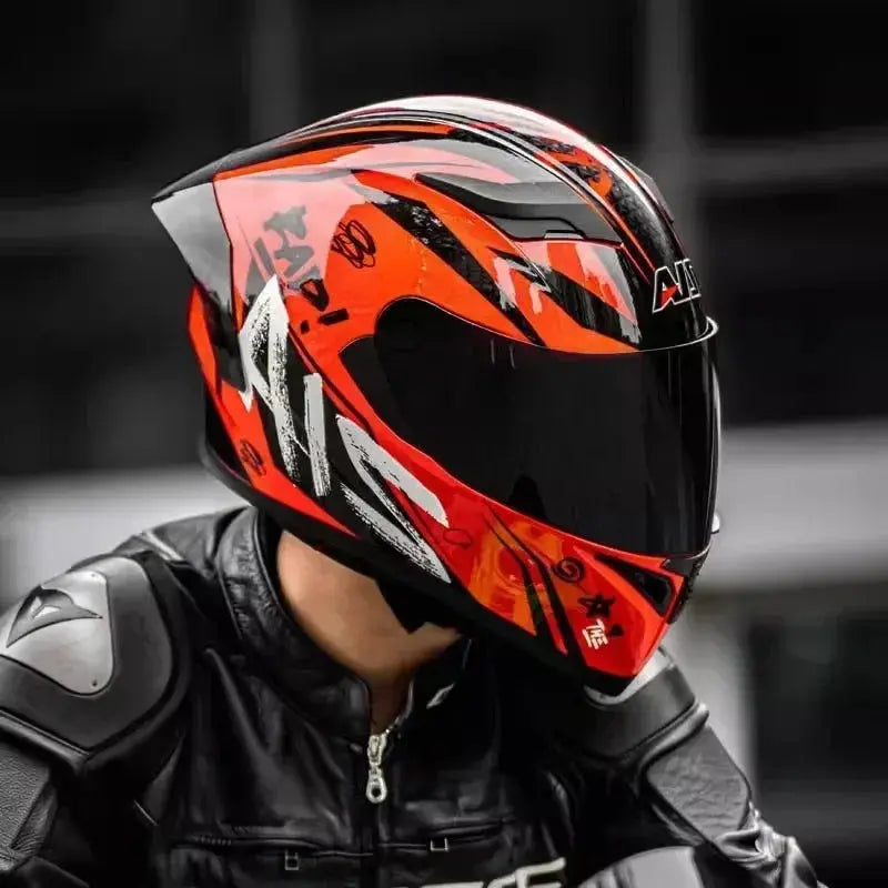 Full-Face Motorcycle Helmet – Double Lens, DOT Certified LanRider