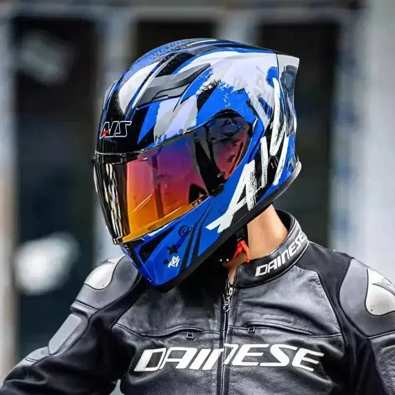 Full-Face Motorcycle Helmet – Double Lens, DOT Certified LanRider