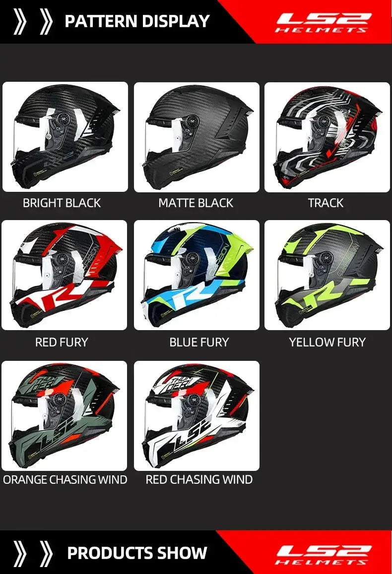 LS2 Thunder FF805 Full-Face Carbon Motorcycle Helmet LanRider