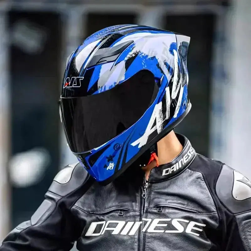 Full-Face Motorcycle Helmet – Double Lens, DOT Certified LanRider