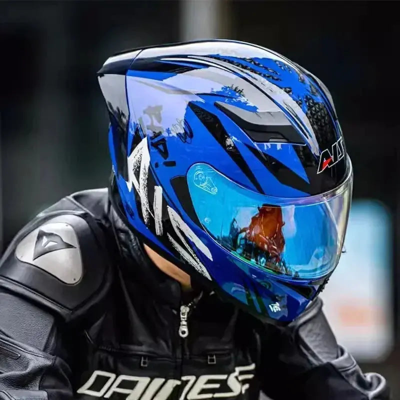 Full-Face Motorcycle Helmet – Double Lens, DOT Certified LanRider