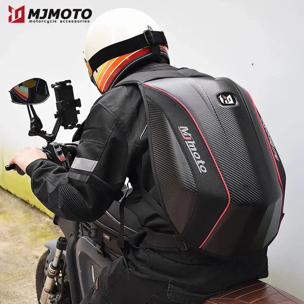 Carbon Fiber Motorcycle Backpack – Waterproof Hard Shell LanRider