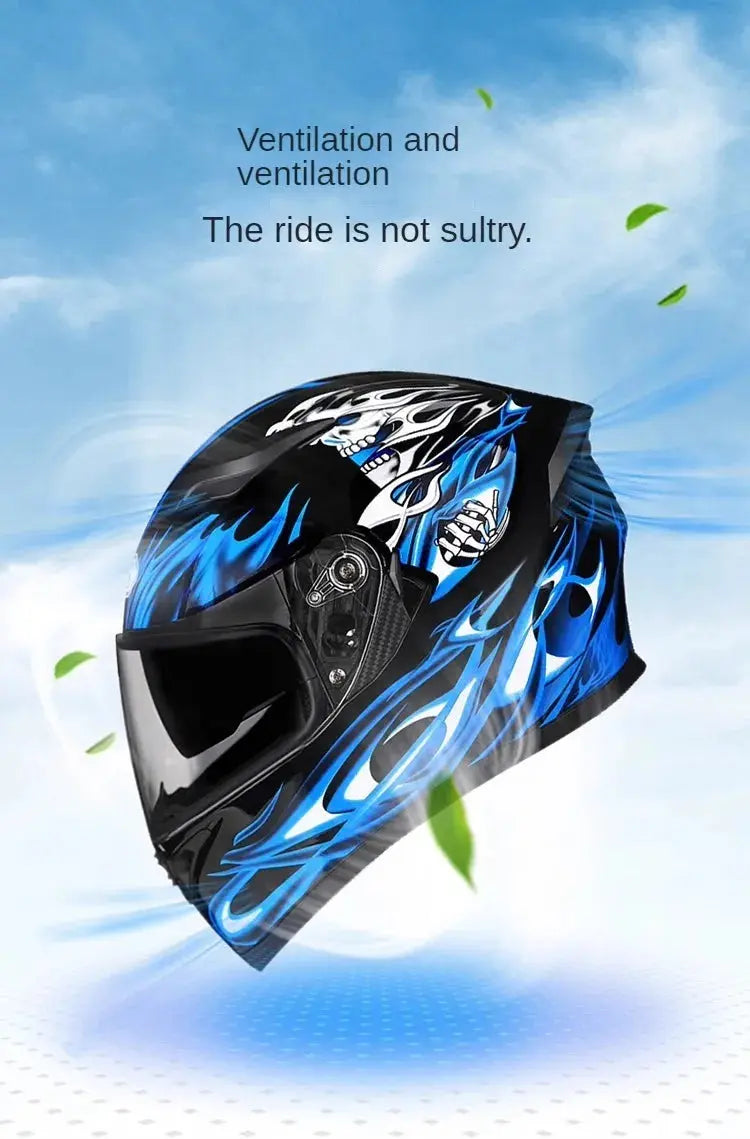 Full-Face Motorcycle Helmet – Double Lens, DOT Certified LanRider