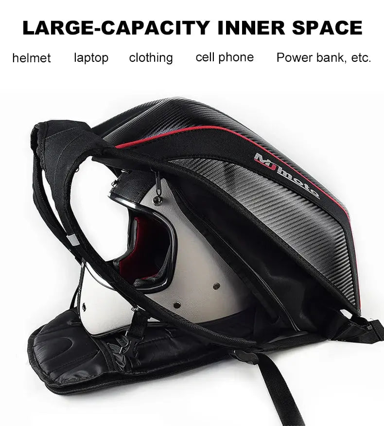 Carbon Fiber Motorcycle Backpack – Waterproof Hard Shell LanRider