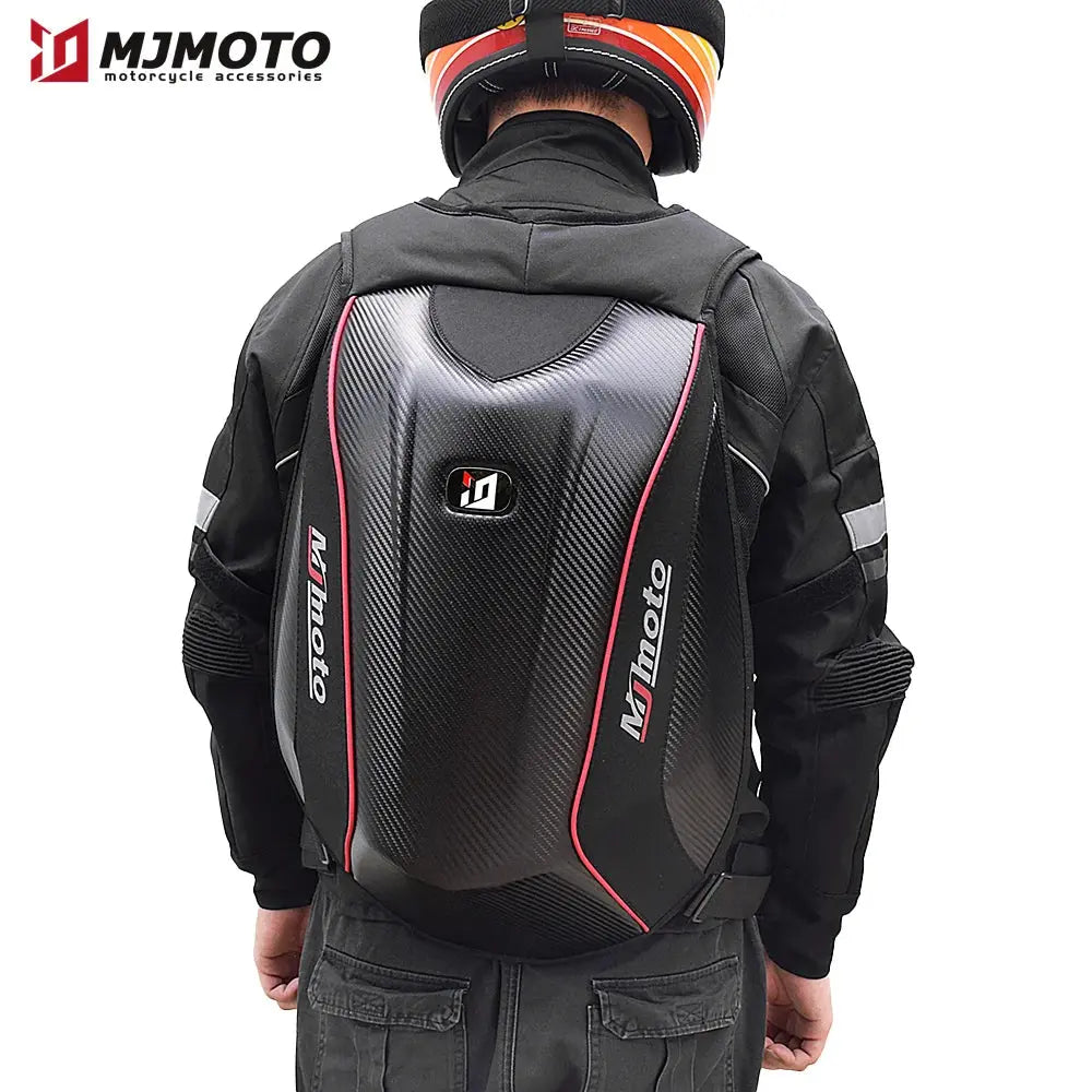 Carbon Fiber Motorcycle Backpack – Waterproof Hard Shell LanRider
