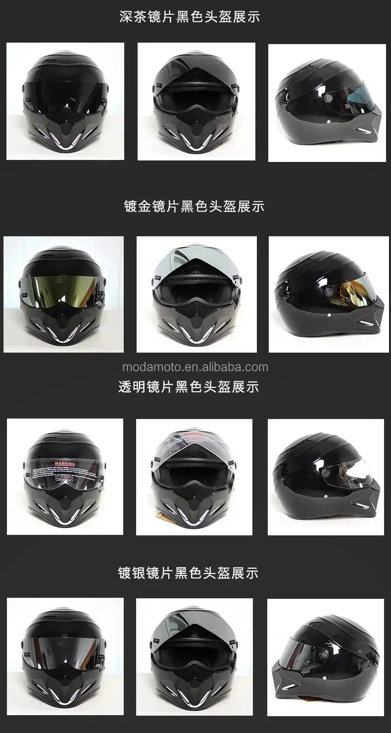 Retro Full-Face Motorcycle Helmet – Men’s Racing Style LanRider