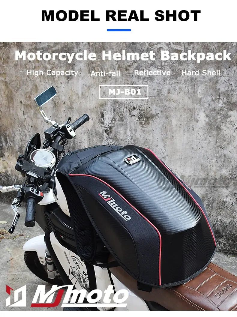 Carbon Fiber Motorcycle Backpack – Waterproof Hard Shell LanRider