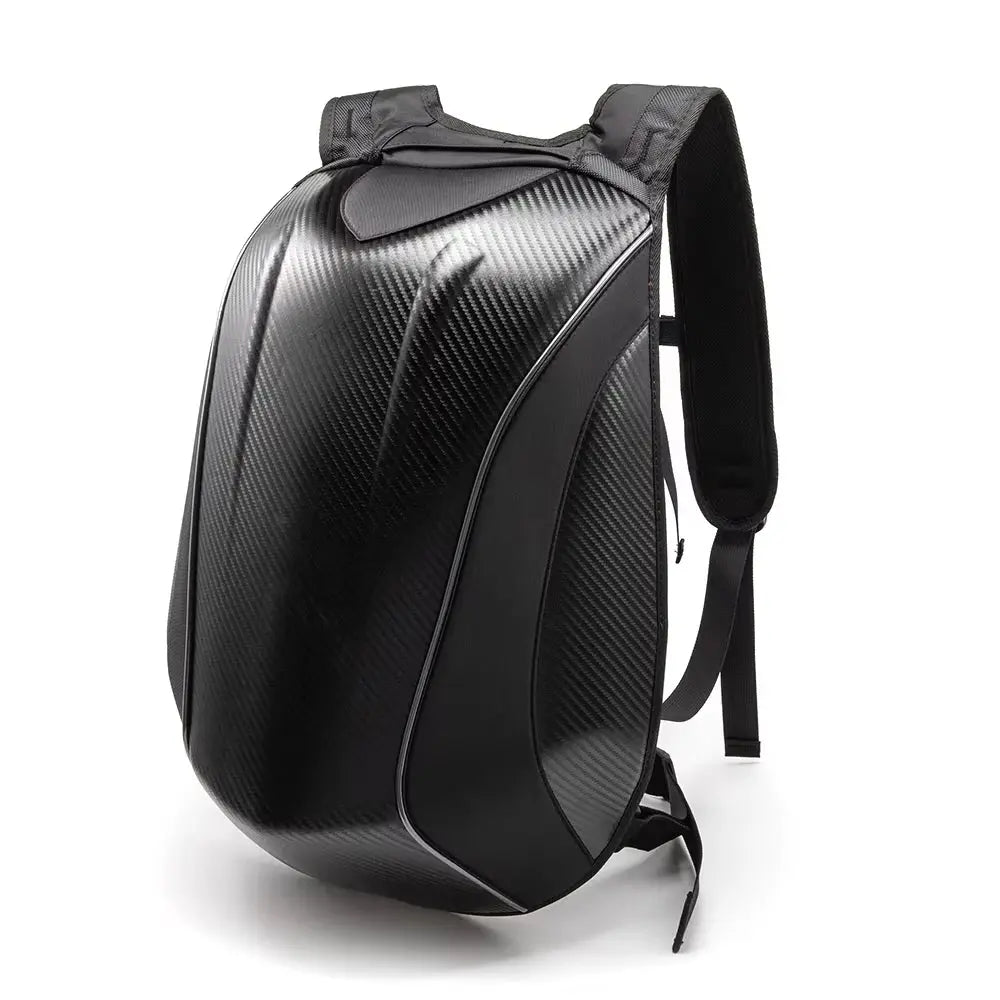 Motorcycle Backpack – Waterproof Hard Shell, Large Capacity, Carbon Fiber Style LanRider