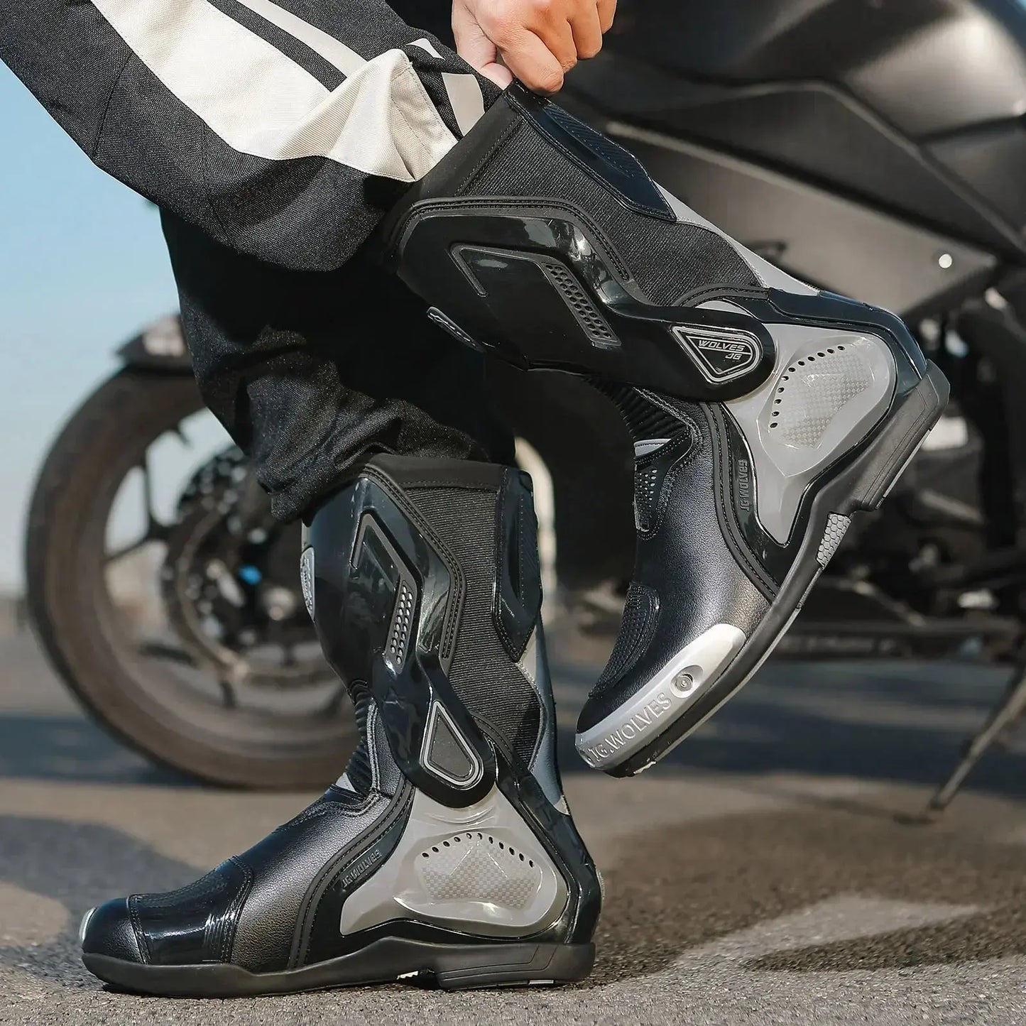 Motorcycle Racing Boots – Breathable & Protective LanRider