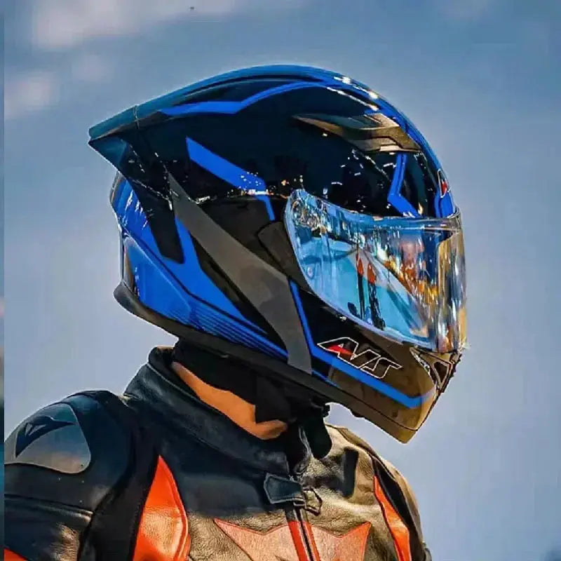 Full-Face Motorcycle Helmet – Double Lens, DOT Certified LanRider