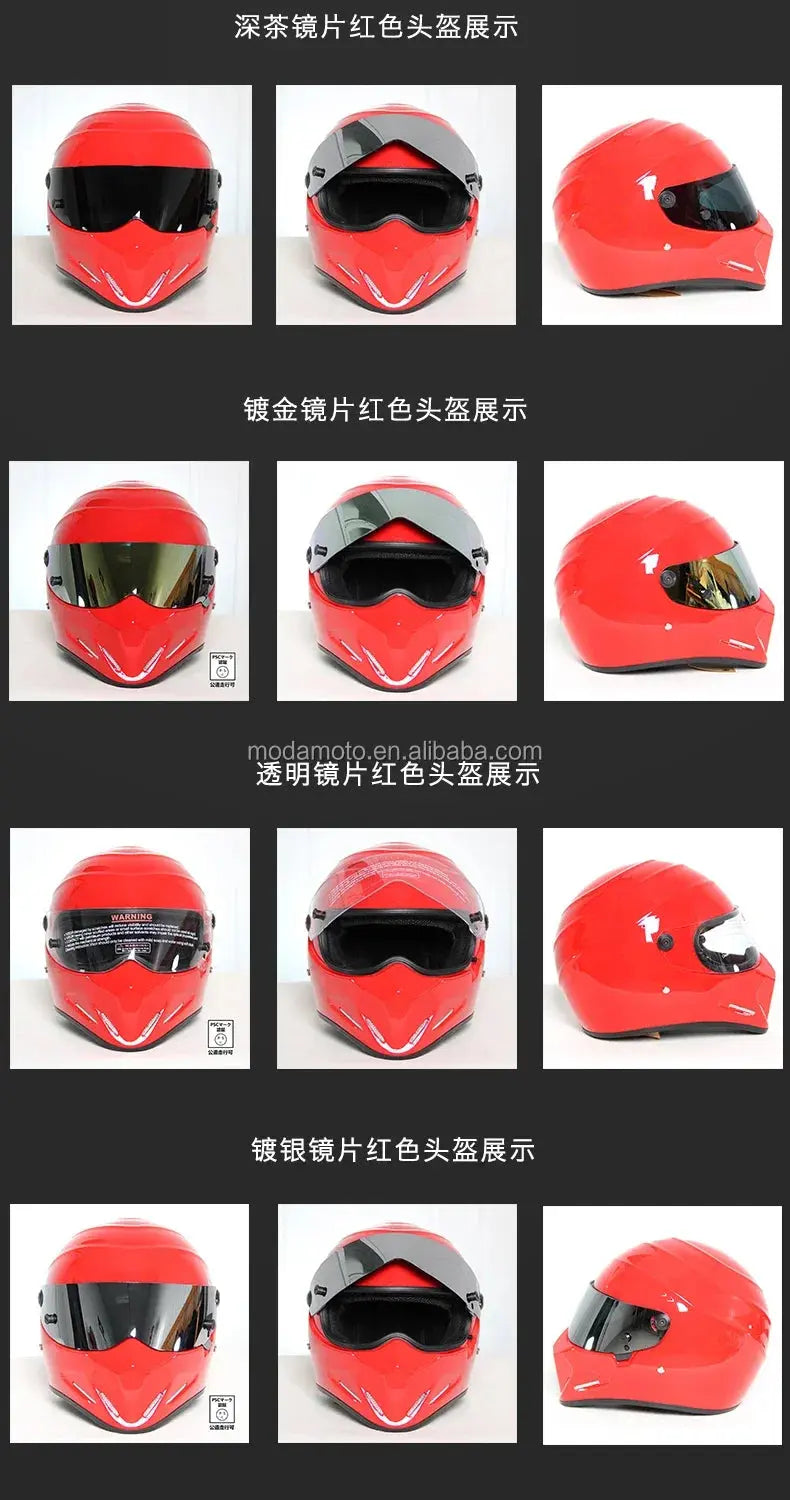 Retro Full-Face Motorcycle Helmet – Men’s Racing Style LanRider