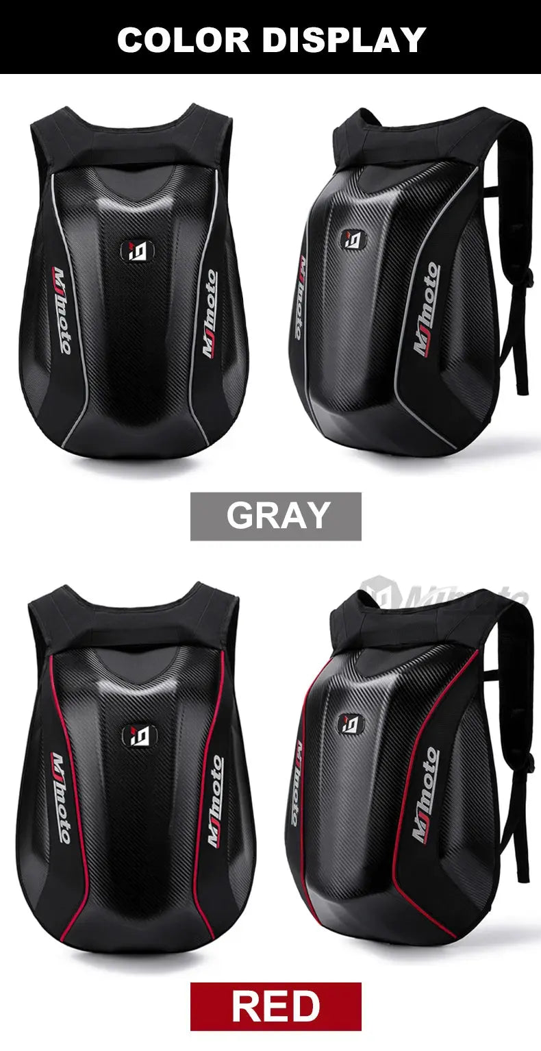 Carbon Fiber Motorcycle Backpack – Waterproof Hard Shell LanRider