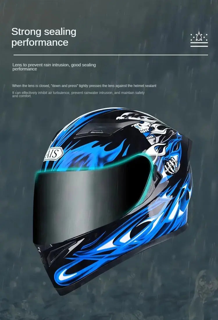 Full-Face Motorcycle Helmet – Double Lens, DOT Certified LanRider