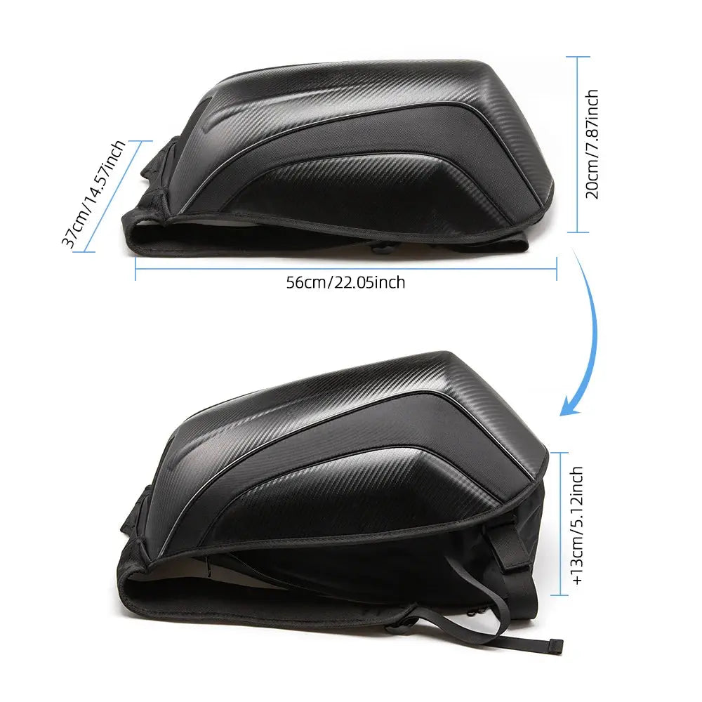 Motorcycle Backpack – Waterproof Hard Shell, Large Capacity, Carbon Fiber Style LanRider