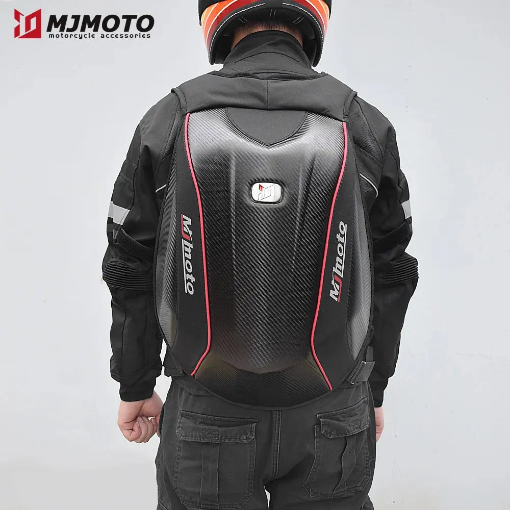 Carbon Fiber Motorcycle Backpack – Waterproof Hard Shell LanRider