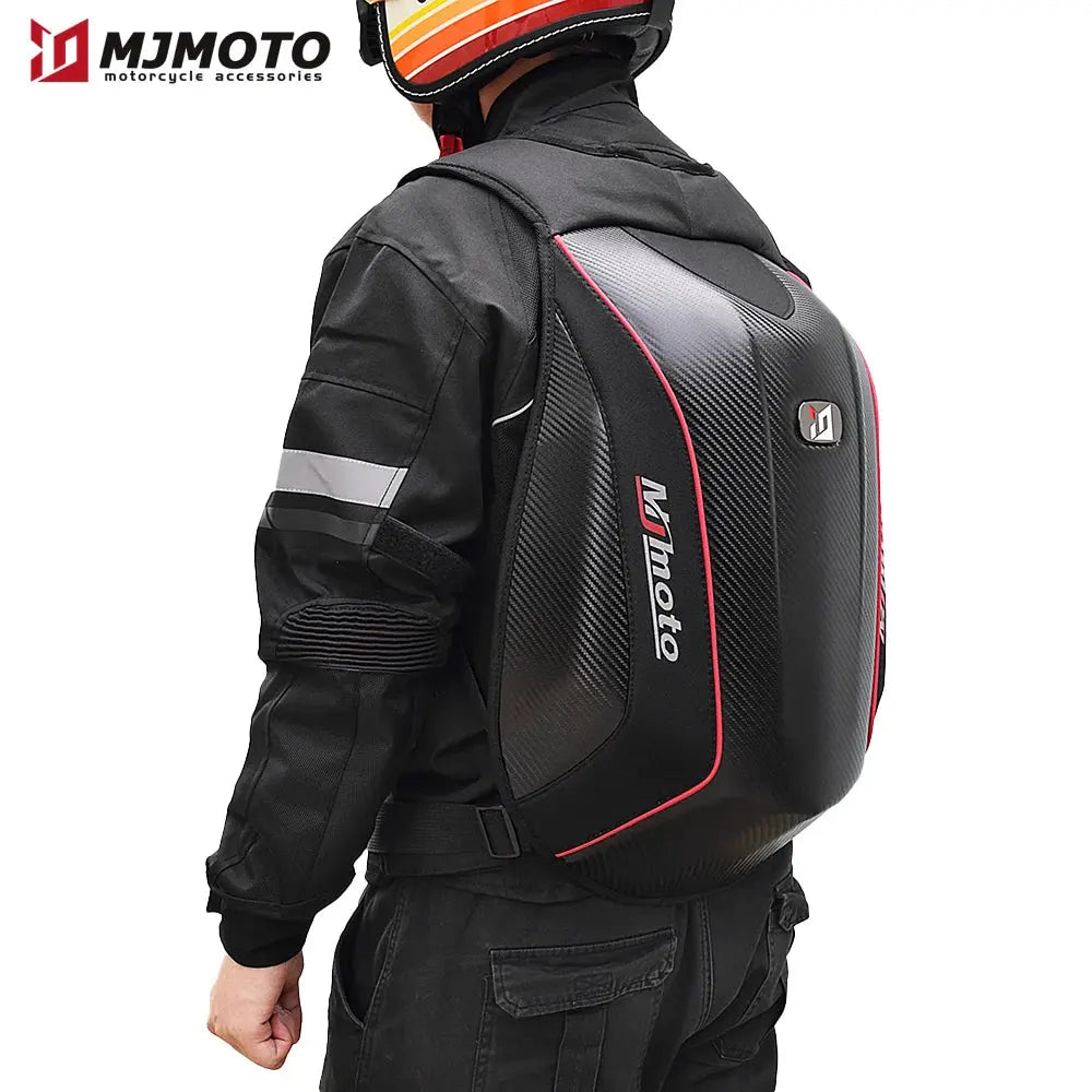 Carbon Fiber Motorcycle Backpack – Waterproof Hard Shell LanRider
