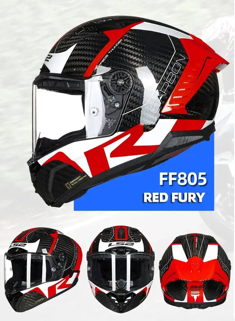 LS2 Thunder FF805 Full-Face Carbon Motorcycle Helmet LanRider
