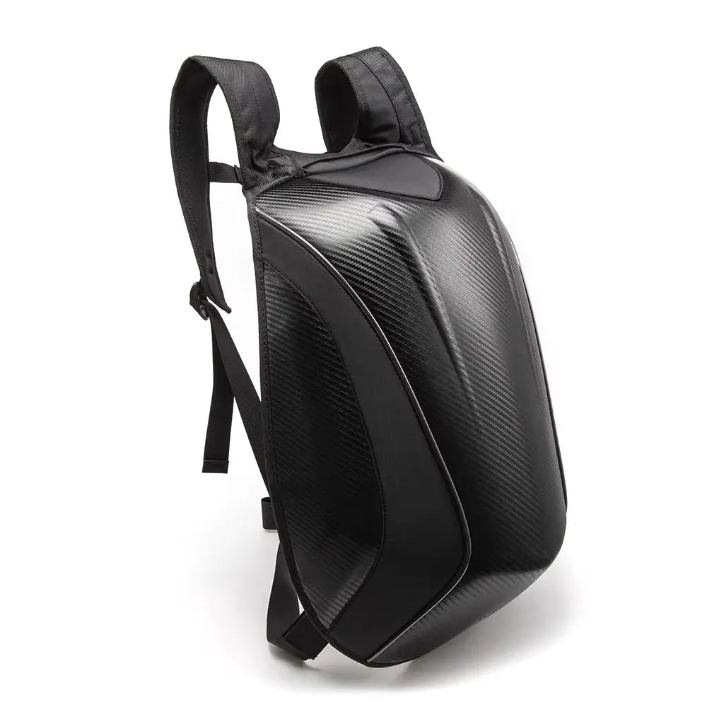 Motorcycle Backpack – Waterproof Hard Shell, Large Capacity, Carbon Fiber Style LanRider