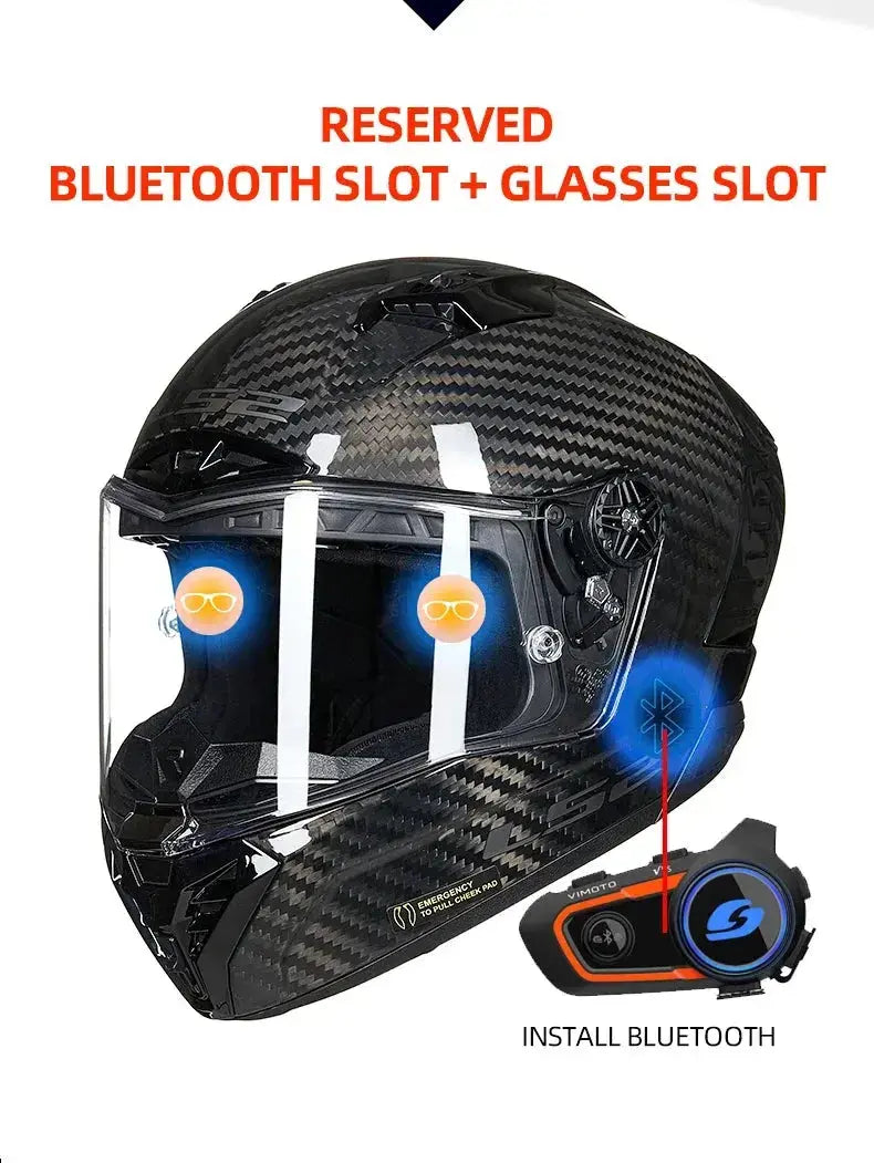 LS2 Thunder FF805 Full-Face Carbon Motorcycle Helmet LanRider