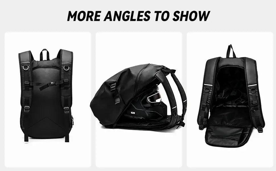 Motorcycle Backpack 40L – Waterproof Helmet Backpack for Men, Lightweight with Reflective Strip, School & Riding Bag LanRider