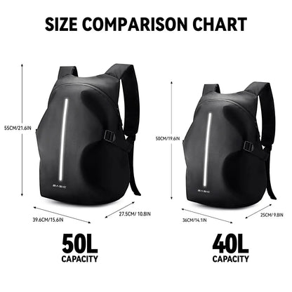 Motorcycle Backpack 40L – Waterproof Helmet Backpack for Men, Lightweight with Reflective Strip, School & Riding Bag LanRider