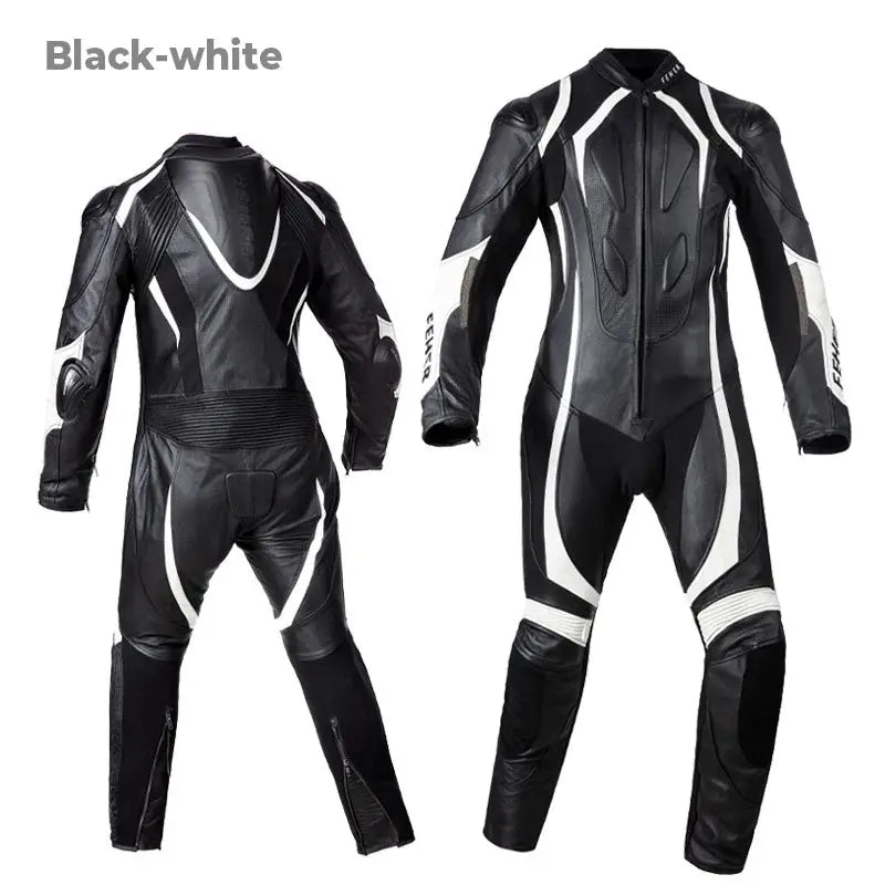 Men’s One-Piece Motorcycle Racing Suit – Leather & CE Protection LanRider