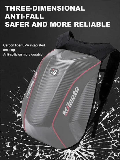 Carbon Fiber Motorcycle Backpack – Waterproof Hard Shell LanRider