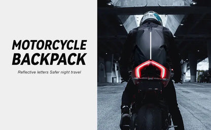 Motorcycle Backpack 40L – Waterproof Helmet Backpack for Men, Lightweight with Reflective Strip, School & Riding Bag LanRider