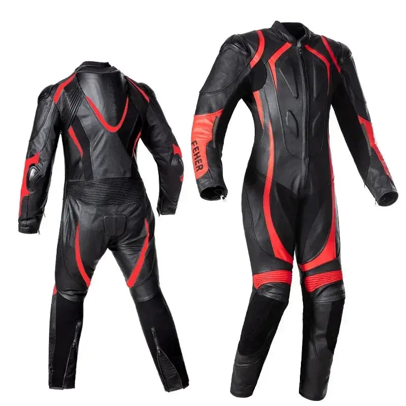 Men’s One-Piece Motorcycle Racing Suit – Leather & CE Protection LanRider
