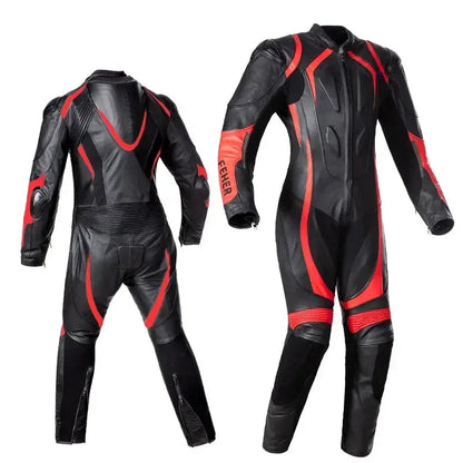 Men’s One-Piece Motorcycle Racing Suit – Leather & CE Protection LanRider