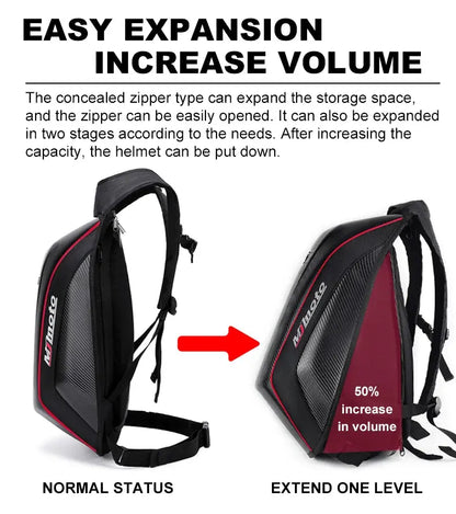 Carbon Fiber Motorcycle Backpack – Waterproof Hard Shell LanRider