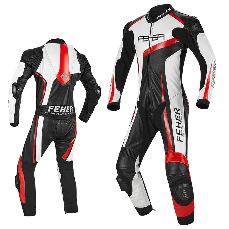 Men’s One-Piece Motorcycle Racing Suit – Leather & CE Protection LanRider