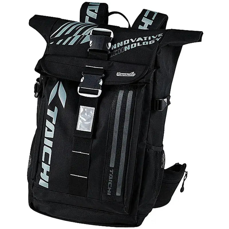 Men’s Motorcycle Backpack – Waterproof, LED Night Light, Racing Style LanRider