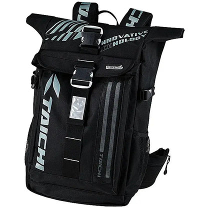 Men’s Motorcycle Backpack – Waterproof, LED Night Light, Racing Style LanRider