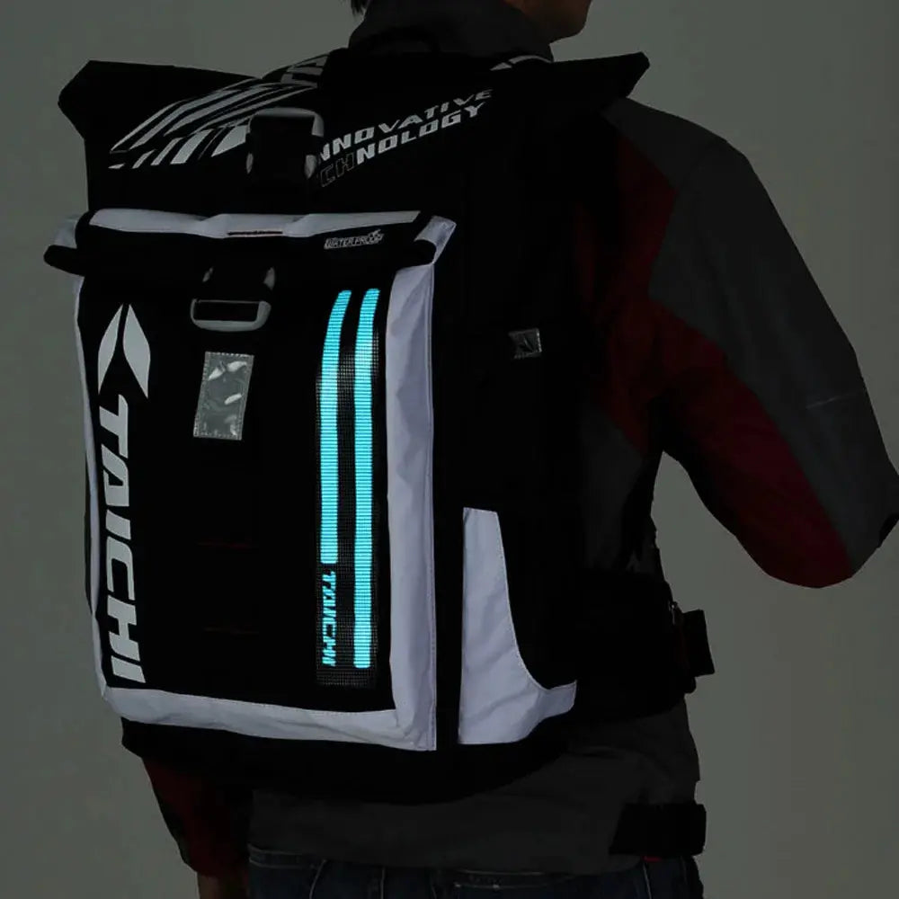Men’s Motorcycle Backpack – Waterproof, LED Night Light, Racing Style LanRider