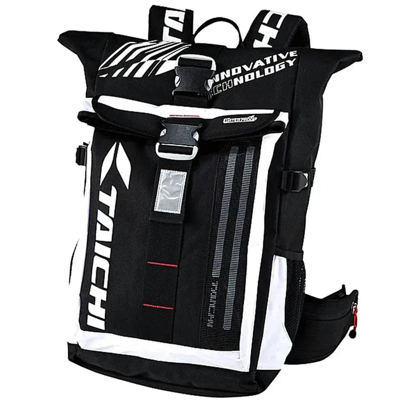 Men’s Motorcycle Backpack – Waterproof, LED Night Light, Racing Style LanRider