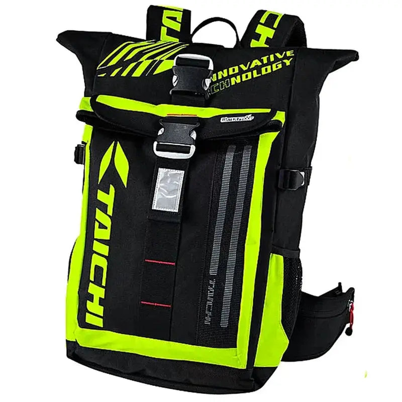 Men’s Motorcycle Backpack – Waterproof, LED Night Light, Racing Style LanRider