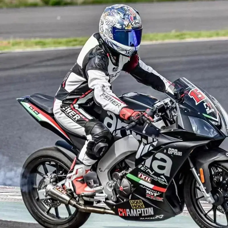 Men’s One-Piece Motorcycle Racing Suit – Leather & CE Protection LanRider