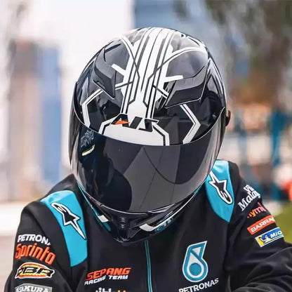 Full-Face Motorcycle Helmet – Double Lens, DOT Certified LanRider