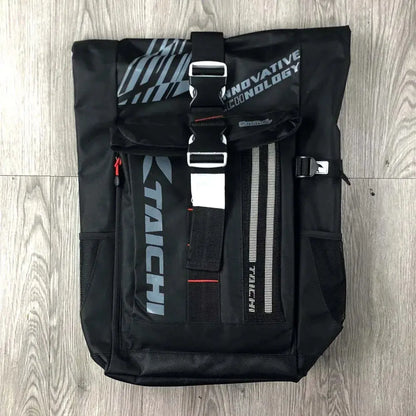 Men’s Motorcycle Backpack – Waterproof, LED Night Light, Racing Style LanRider