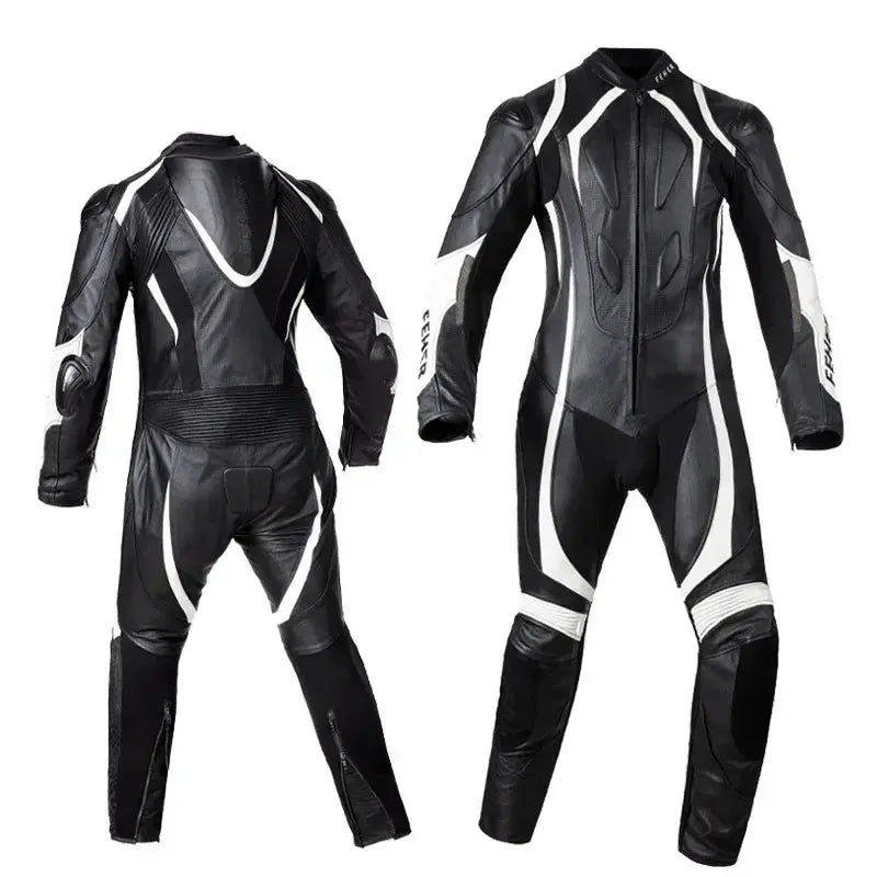 Men’s One-Piece Motorcycle Racing Suit – Leather & CE Protection LanRider