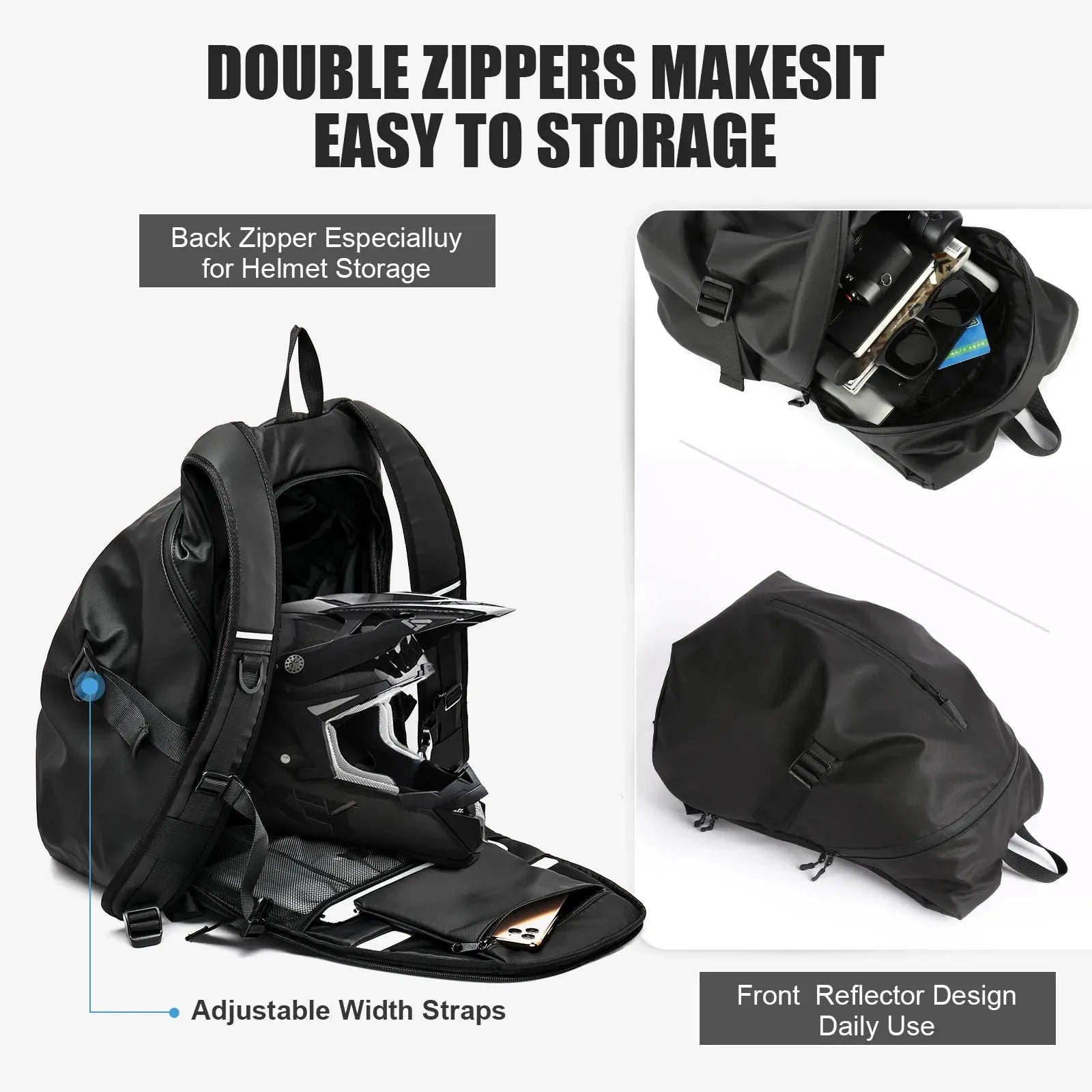 Motorcycle Backpack 40L – Waterproof Helmet Backpack for Men, Lightweight with Reflective Strip, School & Riding Bag LanRider