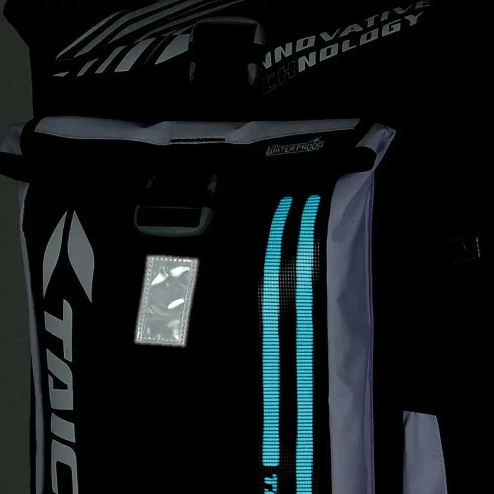 Men’s Motorcycle Backpack – Waterproof, LED Night Light, Racing Style LanRider