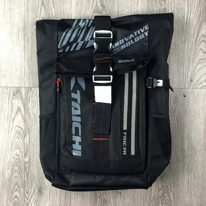 Men’s Motorcycle Backpack – Waterproof, LED Night Light, Racing Style LanRider