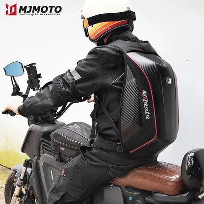 Carbon Fiber Motorcycle Backpack – Waterproof Hard Shell LanRider
