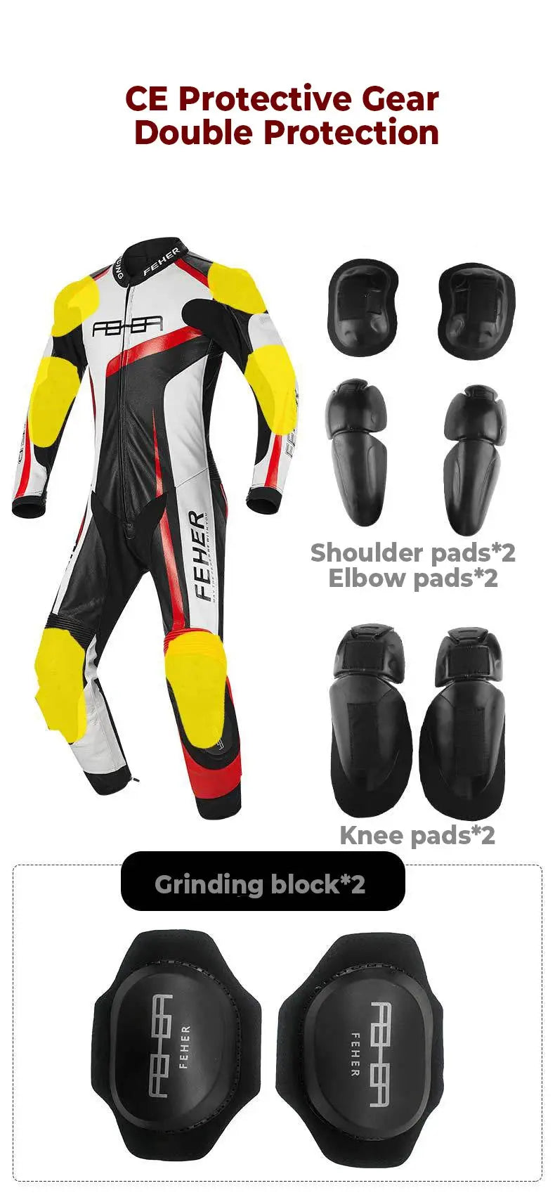 Men’s One-Piece Motorcycle Racing Suit – Leather & CE Protection LanRider