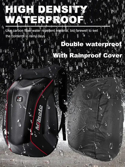 Carbon Fiber Motorcycle Backpack – Waterproof Hard Shell LanRider