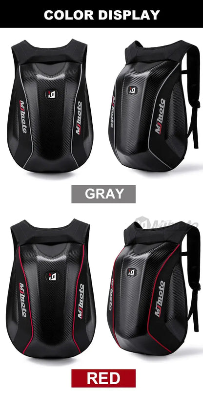 Carbon Fiber Motorcycle Backpack – Waterproof Hard Shell LanRider